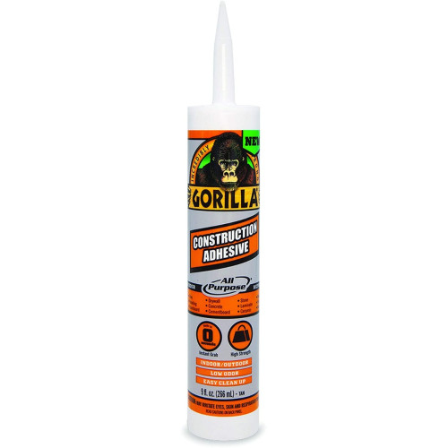 Gorilla Construction Adhesive, 9 Ounce Cartridge, White HM0631