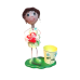 BKR® Girl Boy Flower Pot Decoration - 6 Models assorted bag/ bird medium - LG0362