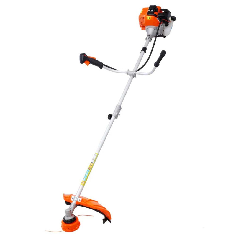 BKR Brush Cutter 52cc Petrol Engine 2 Stroke 2.4 HP Power Heavy Duty Grass Trimmer with 80T Blade Chain Head Trimmer Head for Farm Garden Bush Cutting Lawn Maintenance- LG1151