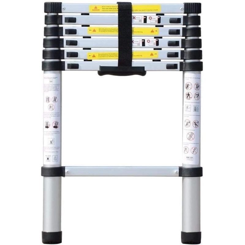 BKR Exclusive Double-Sided Telescopic Foldable Aluminium Ladder – 2m Height, Lightweight & Durable -HM0189