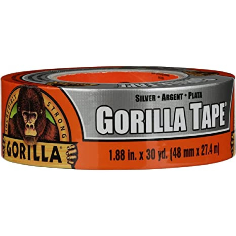 Gorilla Duct Tape, 1.88 In. x 30 Yd, Silver