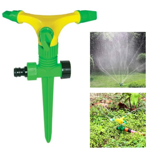 BKR Jagan Hardware 360° Rotating Garden Sprinkler with 3 Arms for Lawn and Yard Irrigation | High-Performance Water Sprayer for Efficient Garden Watering- LG0022