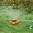 BKR 8-Function Garden Lawn Sprinkler with Water Flow Switch and Spray Nozzle for Efficient Plant Watering and Irrigation - Durable and Easy-to-Use Garden Tool (Orange)- LG0090