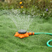 BKR 8-Function Garden Lawn Sprinkler with Water Flow Switch and Spray Nozzle for Efficient Plant Watering and Irrigation - Durable and Easy-to-Use Garden Tool (Orange)- LG0090