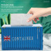 Metal Tissue Box Shipping Container – Creative Tissue Holder for Home, Office, Cafe & Restaurant – Blue - HM0480