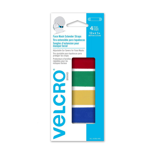 VELCRO® Brand Multi-Color Face Mask Extender Straps 30086 ( 12in x 1in, 4 Straps )