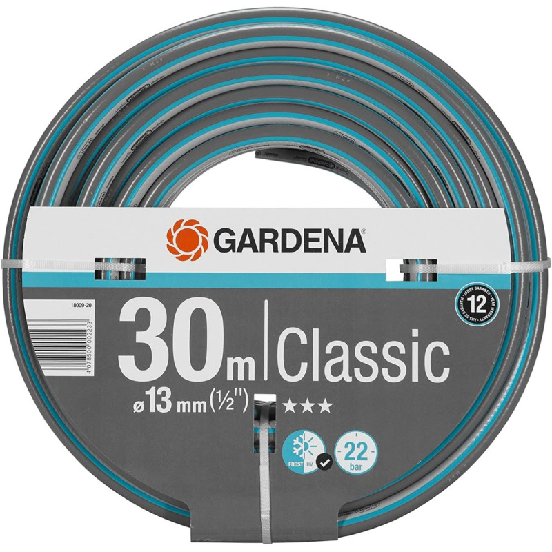 GARDENA 18009-20 Classic Garden Hose Pipe 1/2" x 30 MTR High flexibility