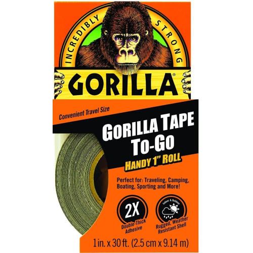 Gorilla Duct Tape To-Go, 1" x 30 ft, Black - HM0484