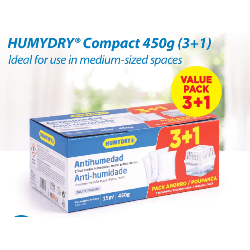 Humydry Moisture Absorber Compact 450g (3+1) Made In Spain HM0591 