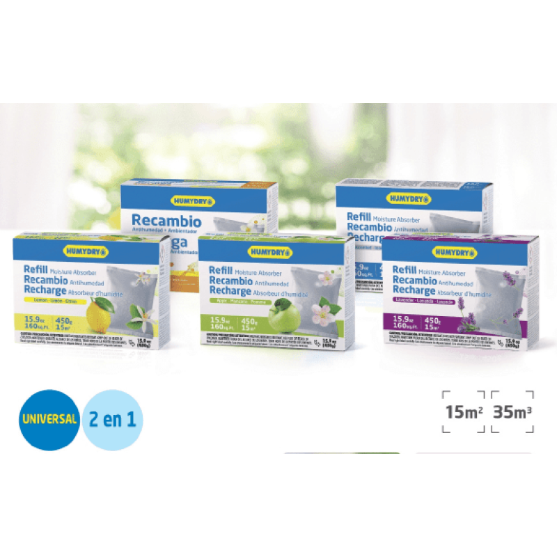HUMYDRY Dehumidifier Refill 450g Lemon Made In Spain HM0590 