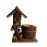 BKR® Wooden Pot House Pen Stand – Decorative Showpiece with Mini Planter and Stair Design for Home Office Garden Décor and Gifting LG0674