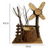 BKR® Wooden Windmill Showpiece Stand – Unique Flower Pot Pen Stand for Home Office Decor and Gift for Garden Lovers LG0675