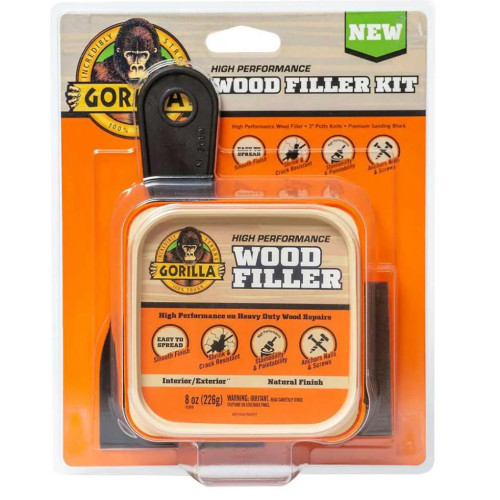 Gorilla Wood Filler Natural  Durable Wood Repair and Restoration HM0770	